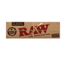 Papel RAW Natural Unrefined Rolling Papers Cut Corners (Single Wide) - 50pzs